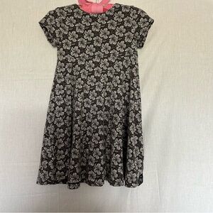 Sweet Bamboo Girl Dress Floral Black‎ White Casual Back to School